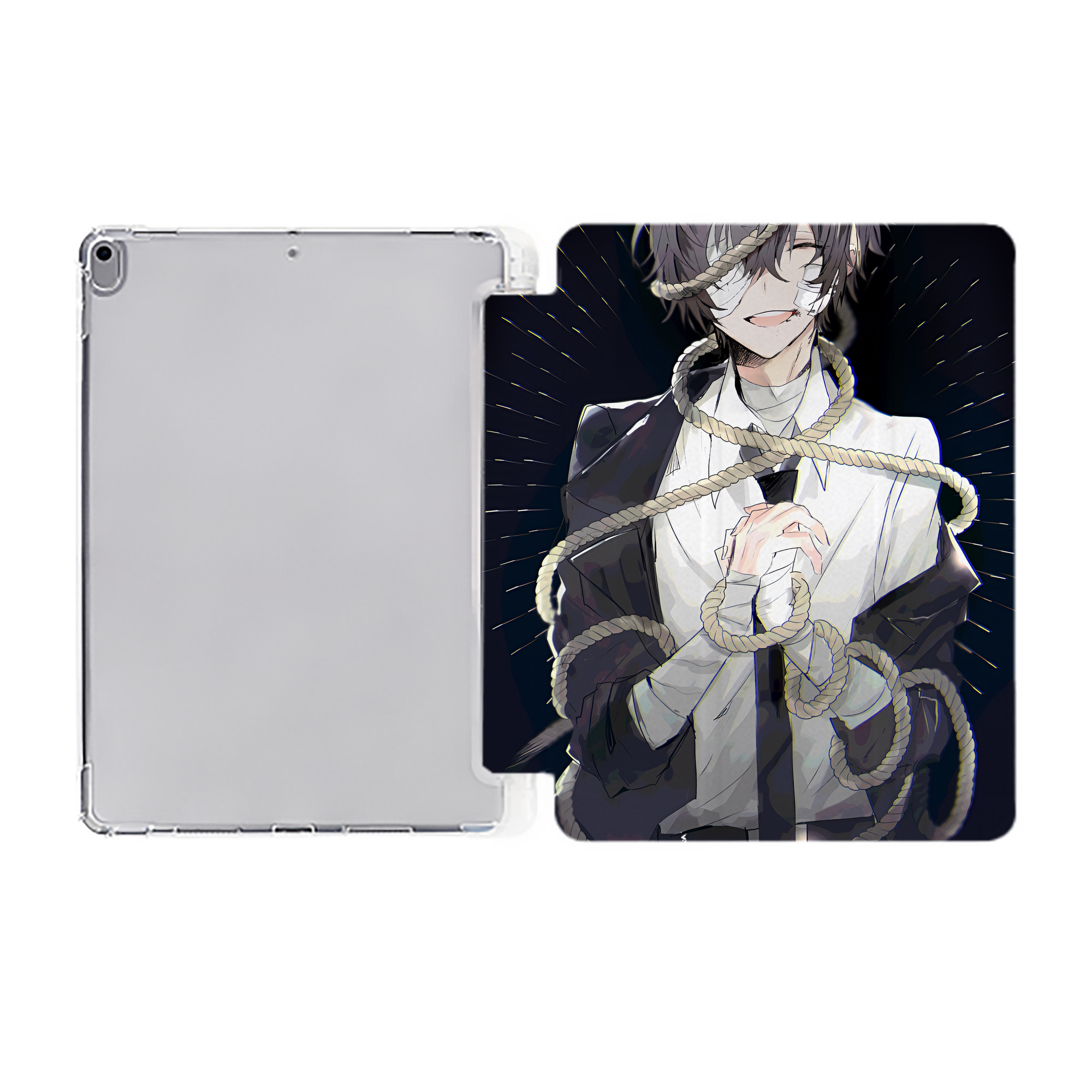 （画像用） 文豪ストレイドッグス Bungo Stray Dogs IPad ケース ペン収納付き 三つ折りスタンド PUレザー×シリコン 対応機種9.5/10.5/10.9インチ